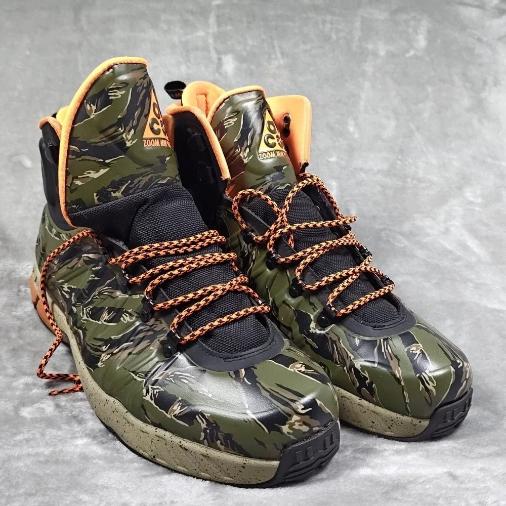 Nike ACG Zoom Meriwether Posite Boots Mens 11 Green Orange Camo 616215 083